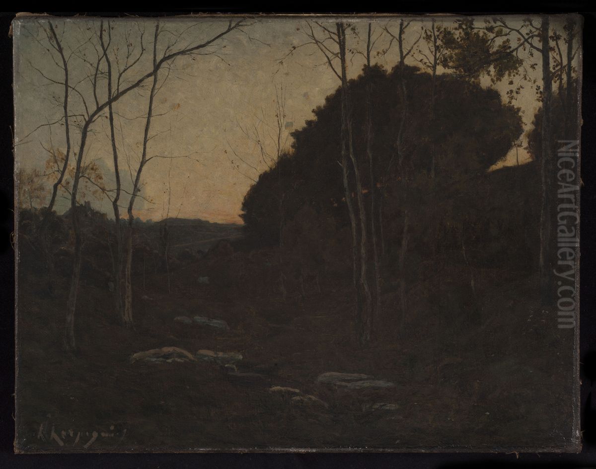 Clairiere en foret, Fontainebleau Oil Painting by Henri Harpignies