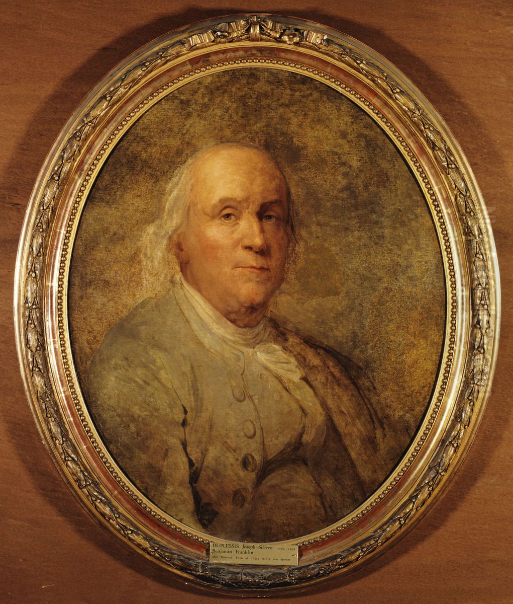 Benjamin Franklin (1706-1790) Oil Painting by Joseph-Siffred Duplessis