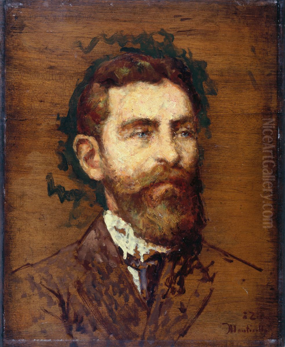 Portrait de Francois Ziem Oil Painting by Adolphe Joseph Thomas Monticelli
