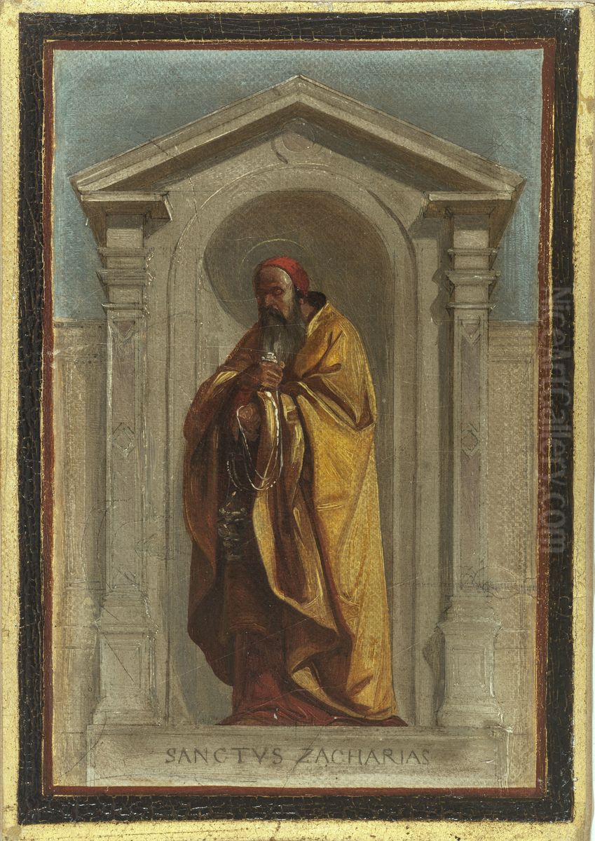 Esquisse pour l'eglise Notre-Dame-de-Bonne-Nouvelle : Saint Zaccharie Oil Painting by Nicolas-Auguste Hesse