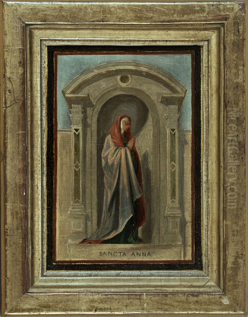 Esquisse pour l'eglise Notre-Dame-de-Bonne-Nouvelle : Sainte Anne Oil Painting by Nicolas-Auguste Hesse