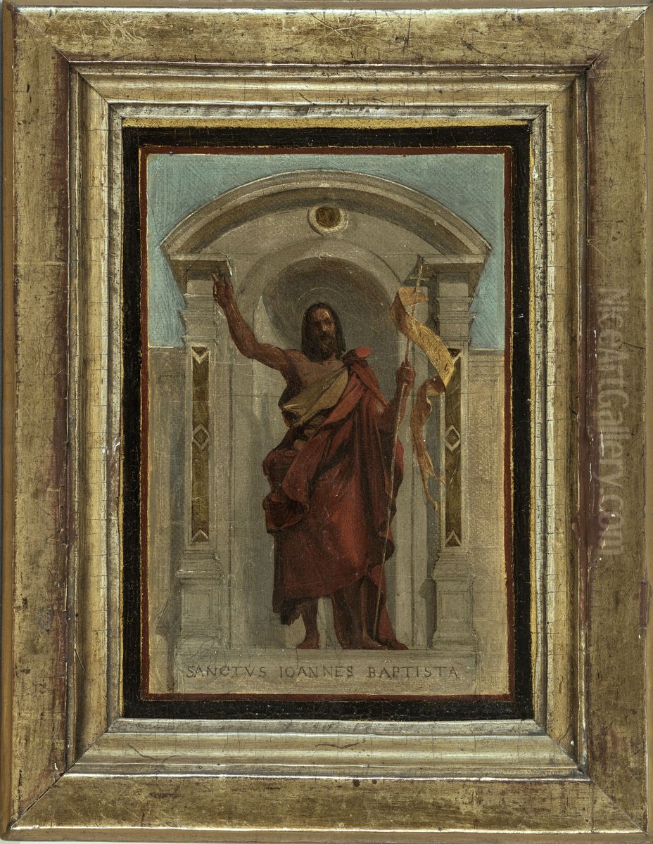 Esquisse pour l'eglise Notre-Dame-de-Bonne-Nouvelle : Saint Jean-Baptiste Oil Painting by Nicolas-Auguste Hesse