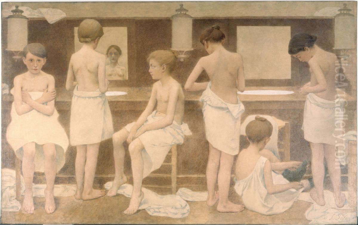 Les Petites Figurantes Oil Painting by Fernand Pelez