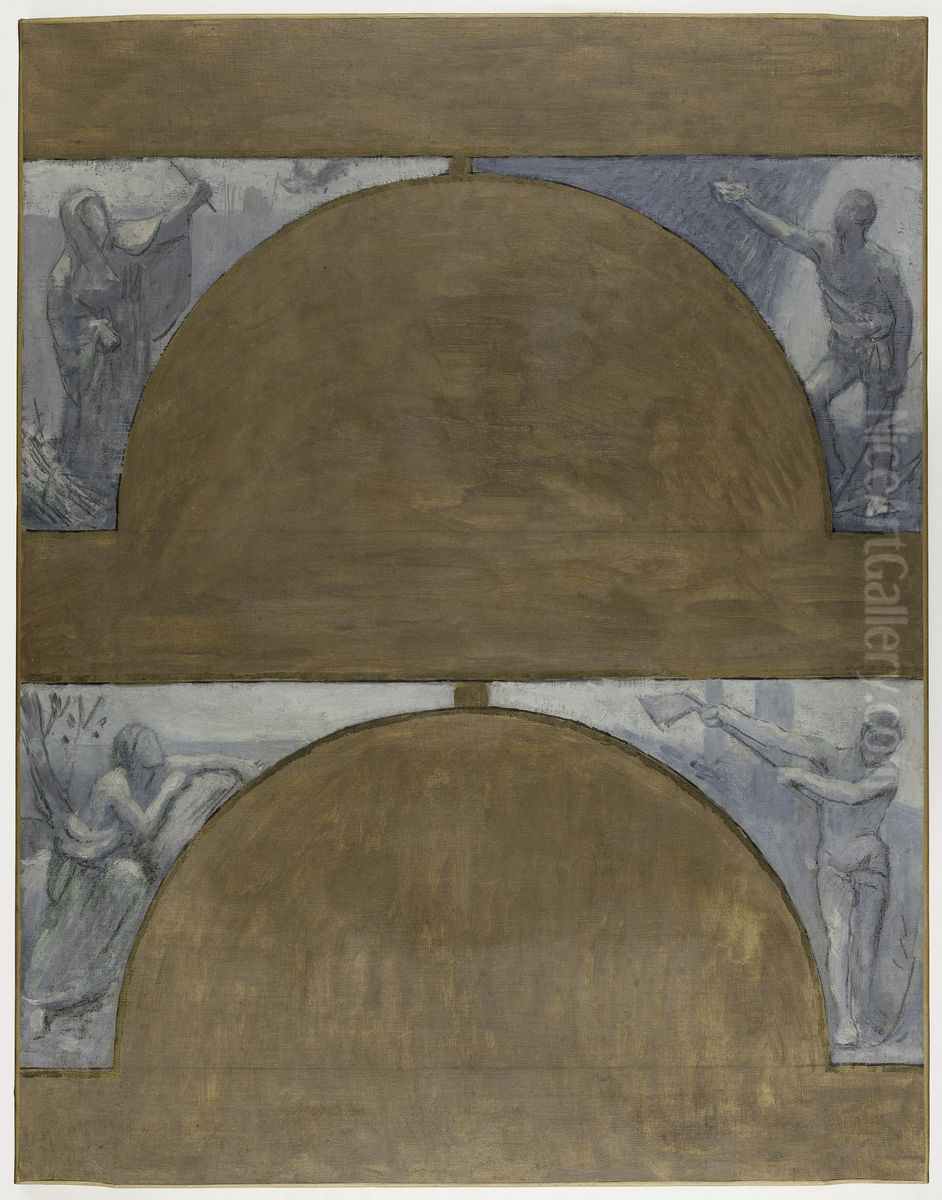 Les saisons, esquisse pour l'Hotel de Ville de Paris Oil Painting by Pierre Puvis de Chavannes