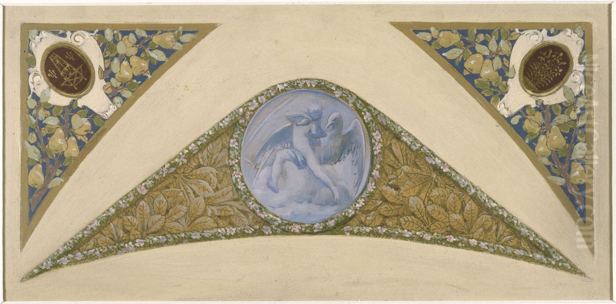 Esquisse pour l'escalier des Fetes de l'Hotel de Ville de Paris : Verseau Oil Painting by Luc-Olivier Merson