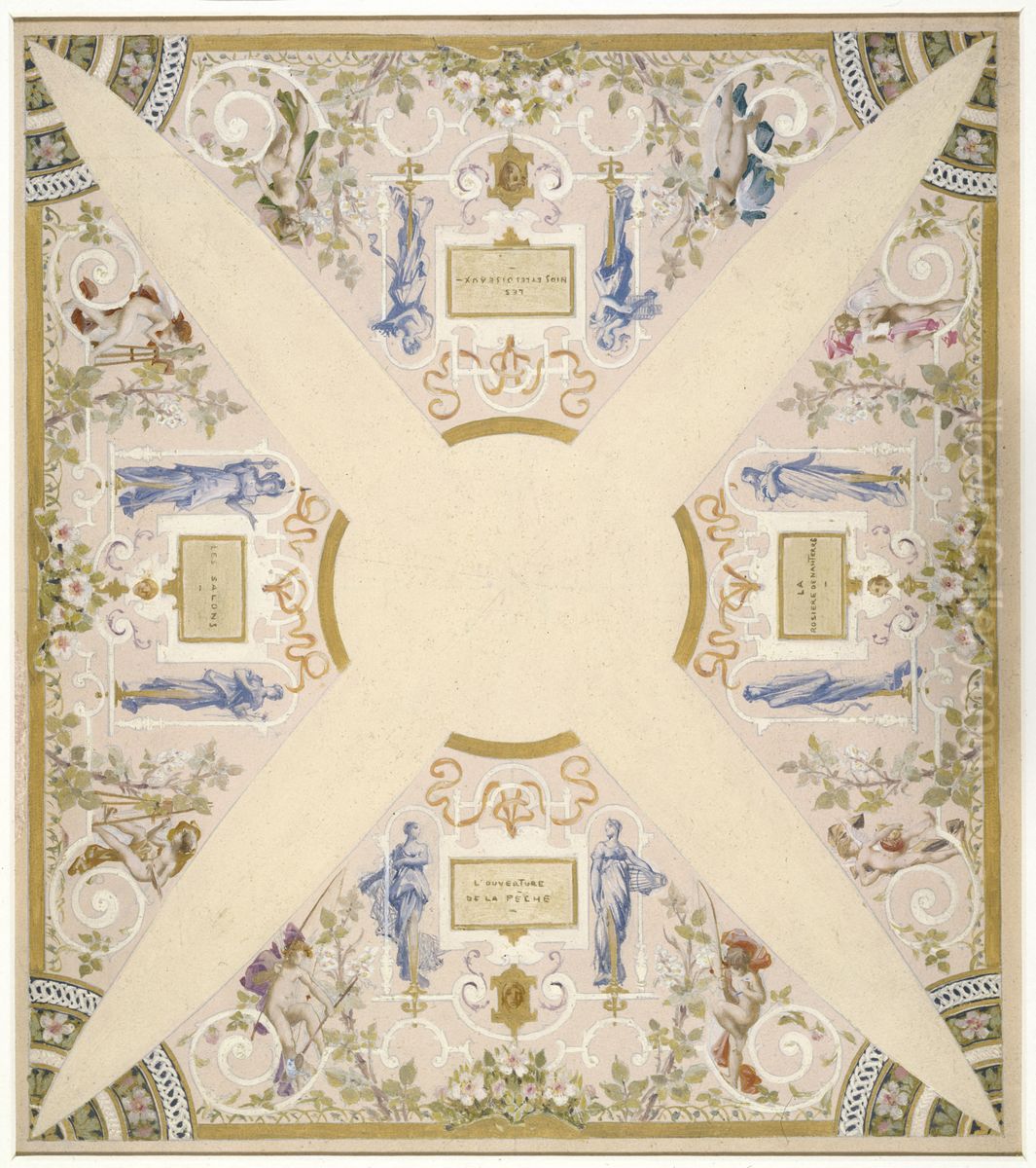 Esquisse pour l'escalier des fetes de l'Hotel de Ville de Paris : Mai Oil Painting by Luc-Olivier Merson