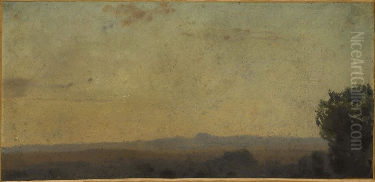Paysage d'Italie Oil Painting by Jean-Jacques Henner