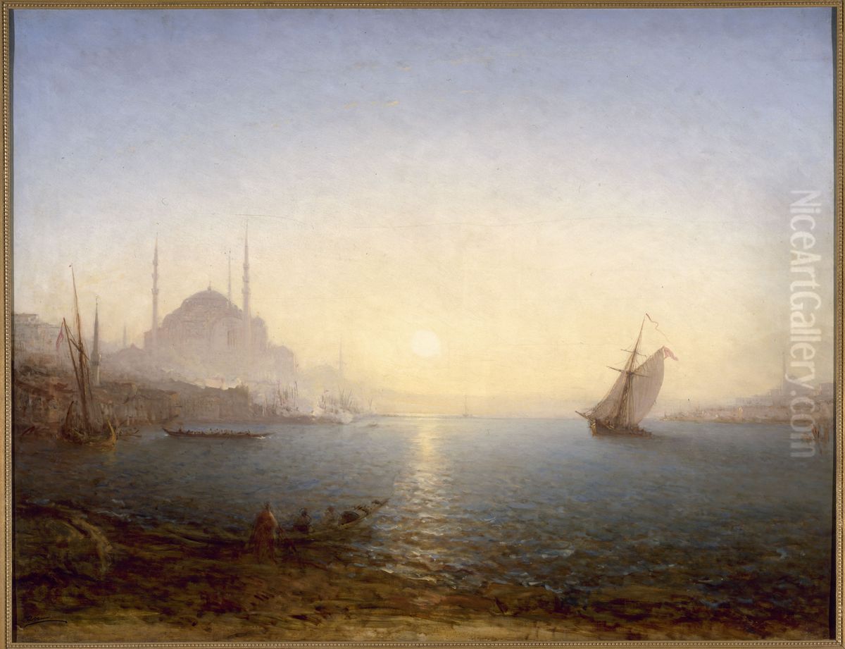 Constantinople, Sainte-Sophie au soleil levant Oil Painting by Felix Ziem