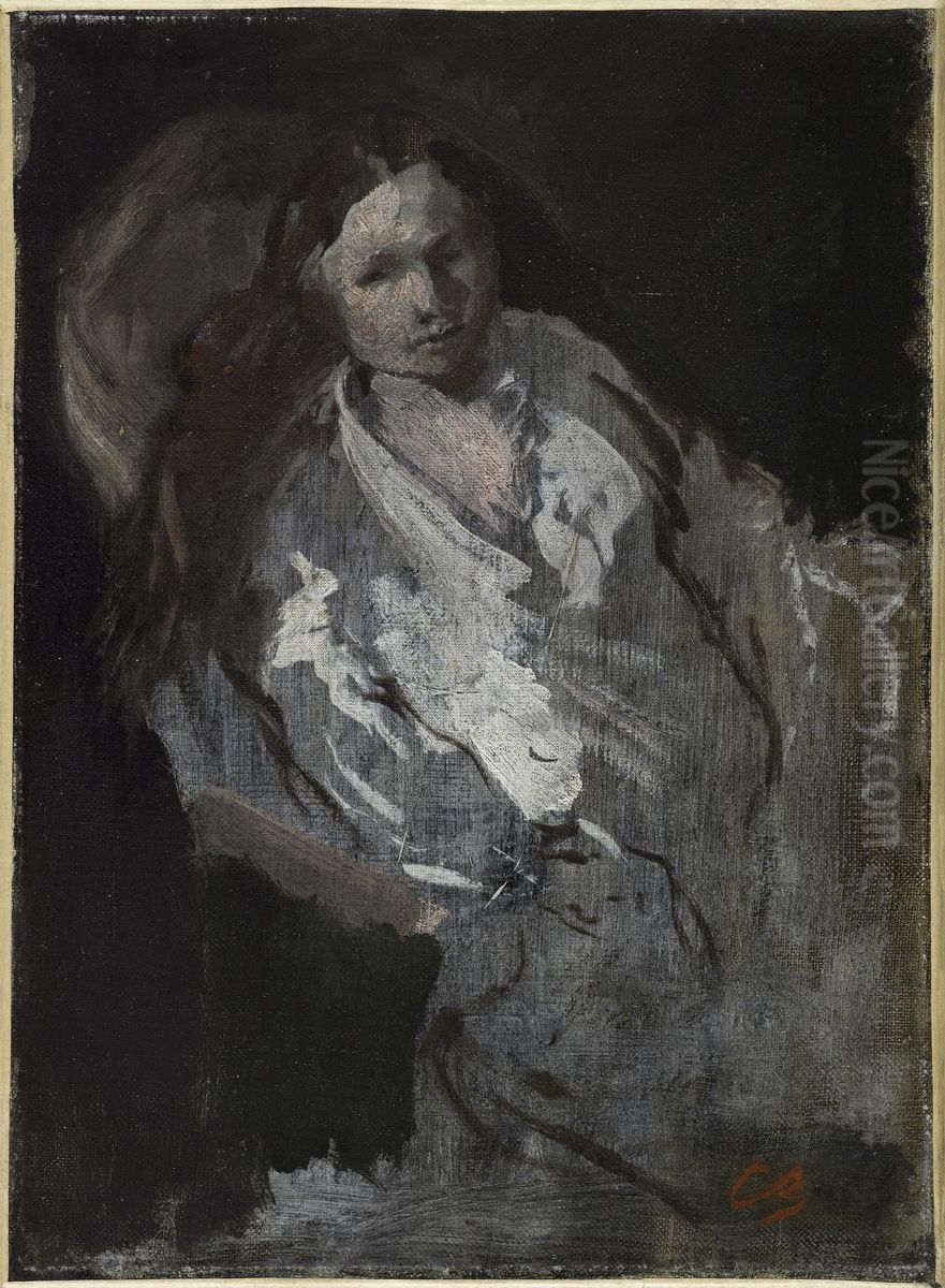 Madame Carpeaux en deshabille Oil Painting by Jean-Baptiste Carpeaux