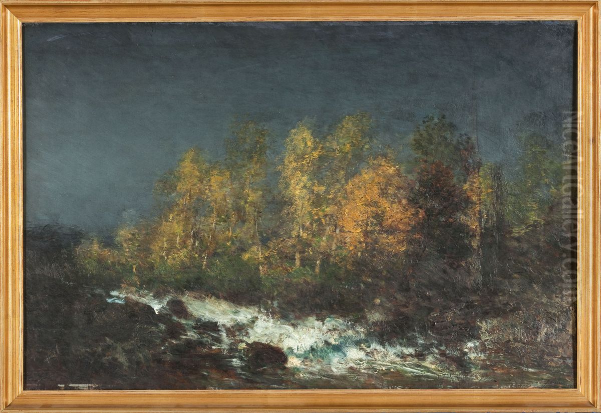 Le Torrent. Environs de Clermont-Ferrand Oil Painting by Felix Ziem