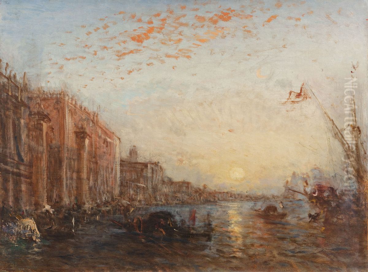 Inondation a Venise Oil Painting by Felix Ziem
