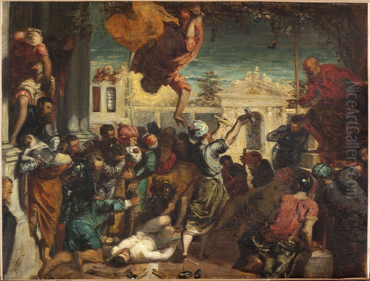 Le miracle de l'esclave, copie d'apres Tintoret ou Le martyre de Saint-Marc Oil Painting by Felix Ziem
