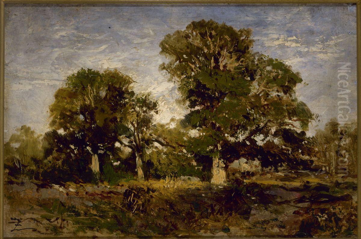 Les chenes Oil Painting by Felix Ziem