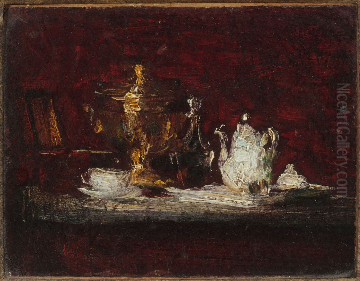 Nature morte au samovar Oil Painting by Henri Fantin-Latour
