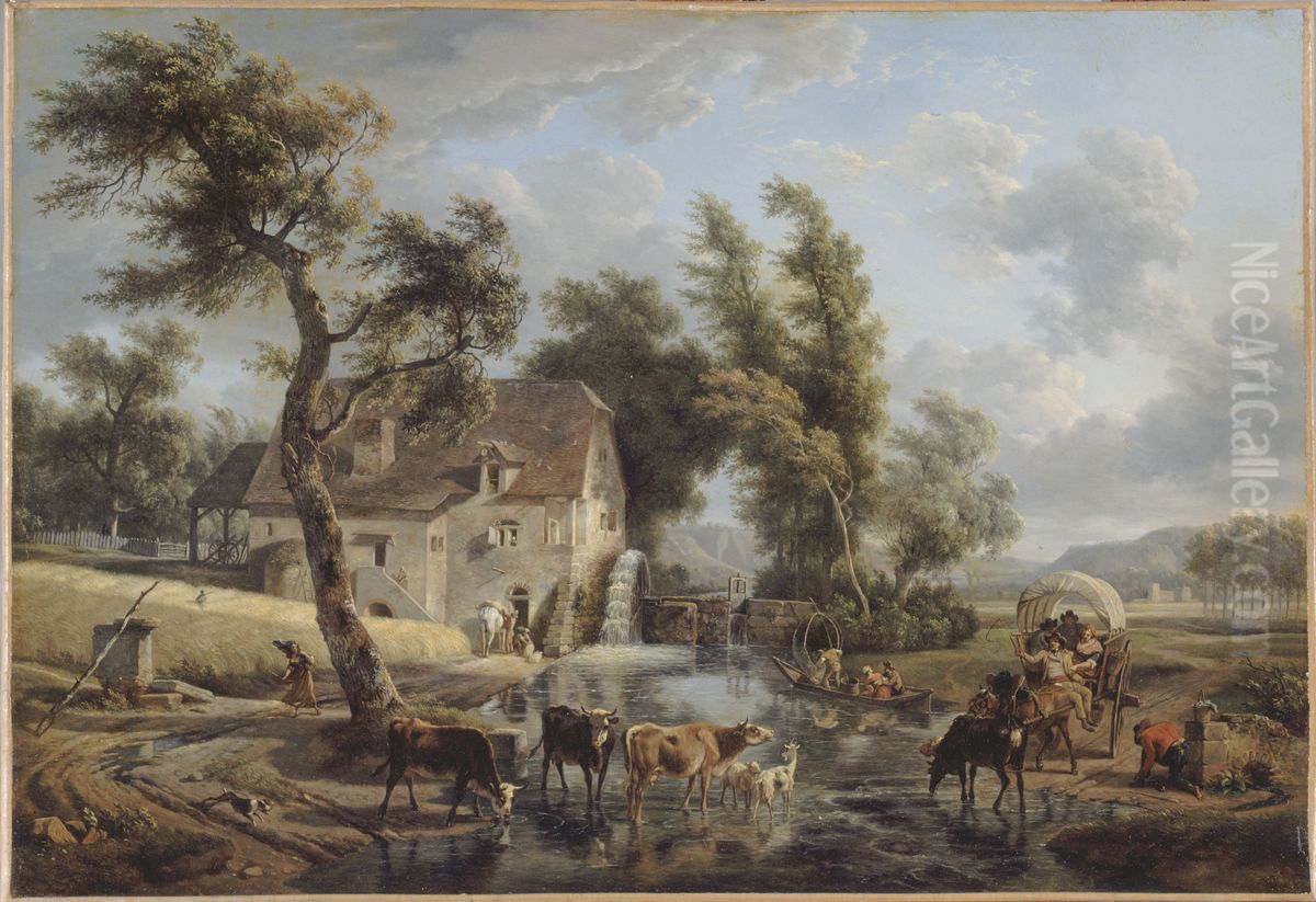 Le moulin Oil Painting by Jean-Louis de Marne