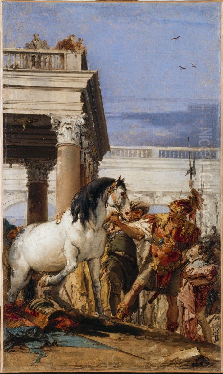 Alexandre et Bucephale Oil Painting by Giovanni Battista Tiepolo