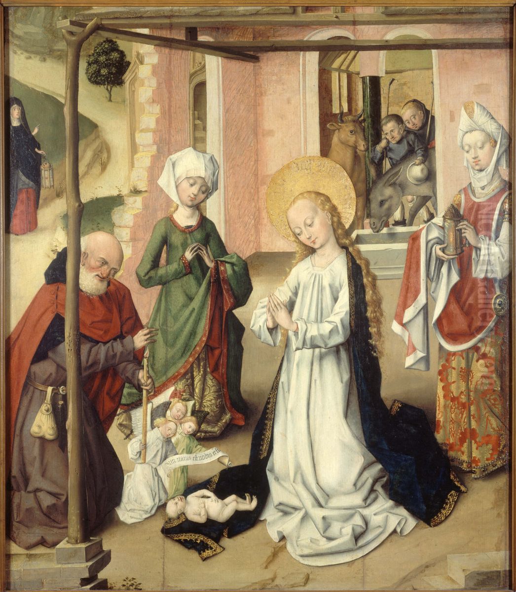 The adoration of the Christ-child Oil Painting by Master of the Saint Bartholomew Altarpiece