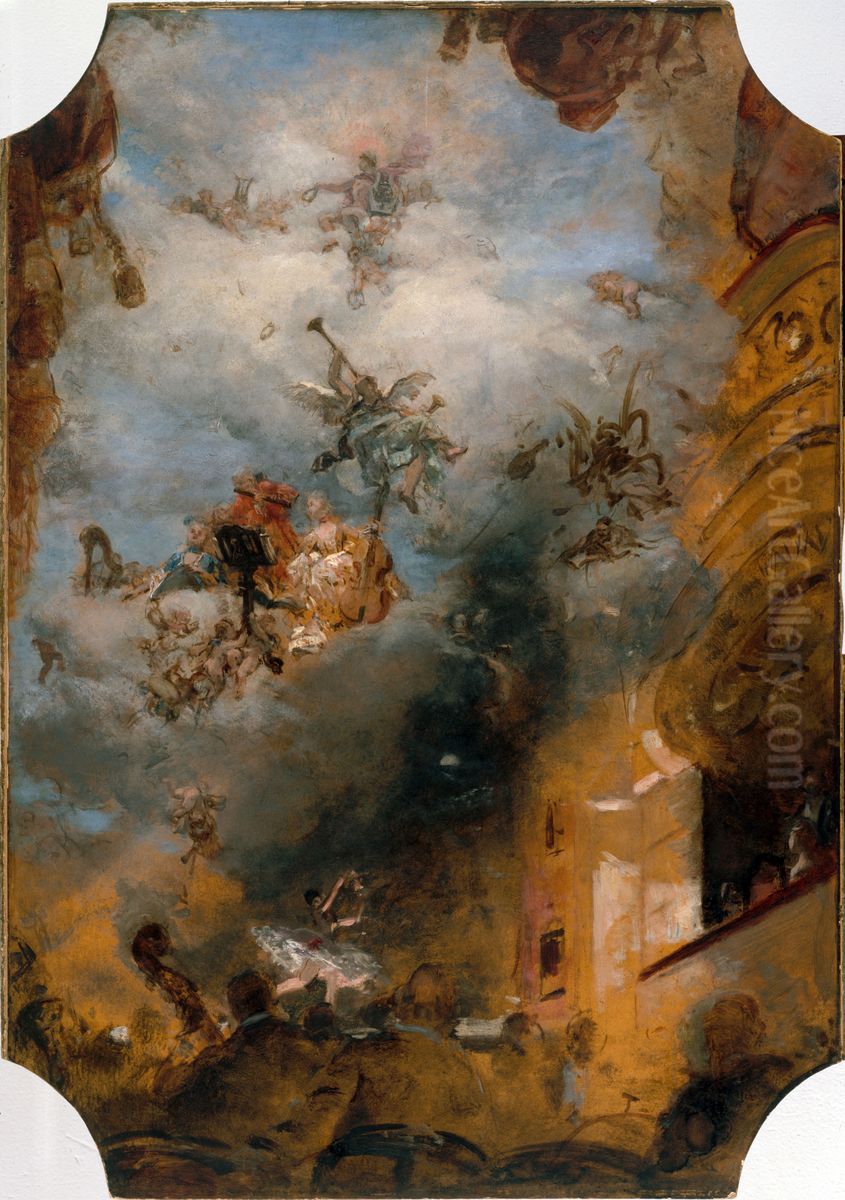 Esquisse pour la salle des Fetes de l'Hotel de Ville de Paris : La musique a travers les ages Oil Painting by Henri Gervex