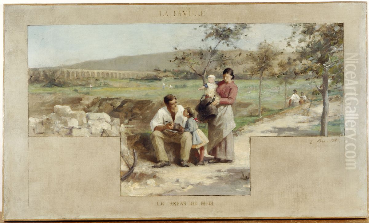Esquisse pour la mairie d'Arcueil-Cachan : La famille - le repas de midi Oil Painting by Alfred-Henri Bramtot
