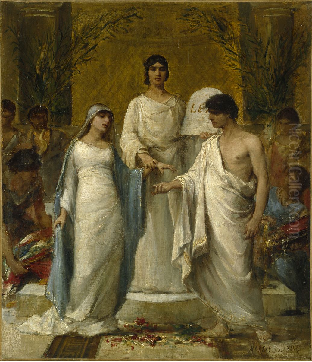 Esquisse pour la salle des mariages de la mairie du 2eme : Le Mariage Oil Painting by Georges Moreau de Tours