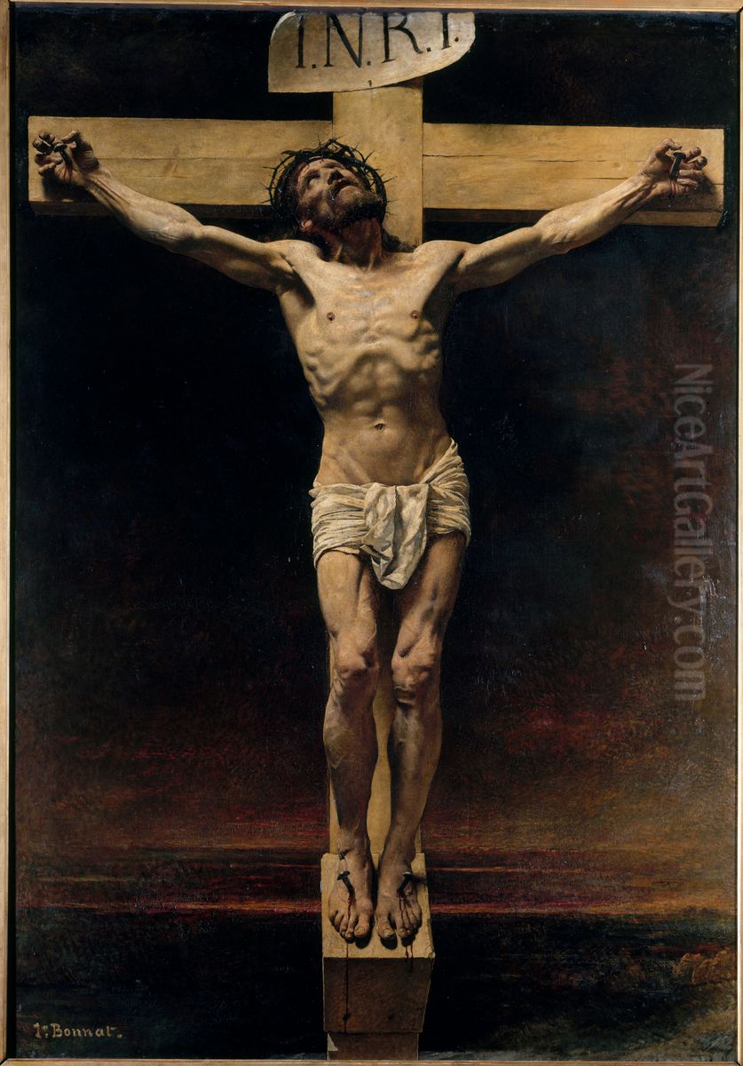 Christ on the cross Oil Painting by Leon Bonnat