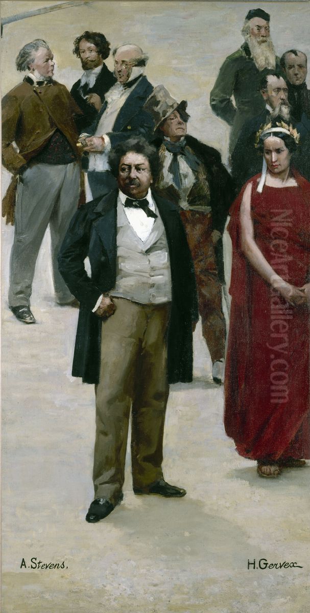 Le panorama du siecle : Dumas, Rachel, Daumier, Gavarni, Henri Monnier, Frederick Lemaitre, Rude, Horace Vernet, Delaroche Oil Painting by Henri Gervex
