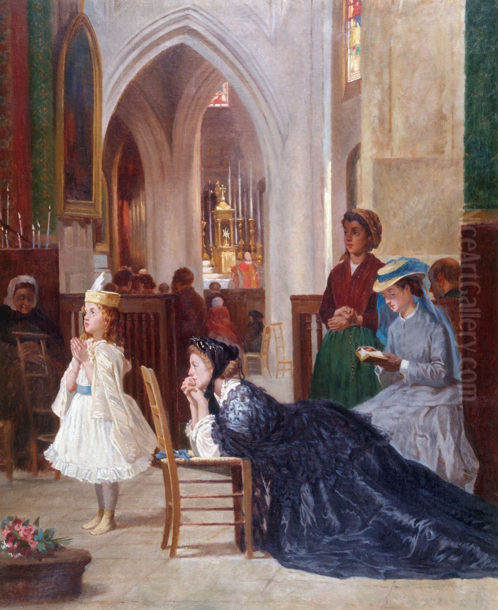 La priere Oil Painting by Auguste Dutuit