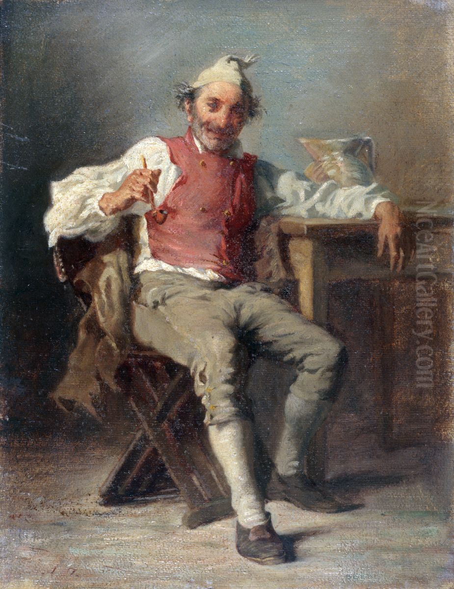 L'homme a la pipe Oil Painting by Auguste Dutuit