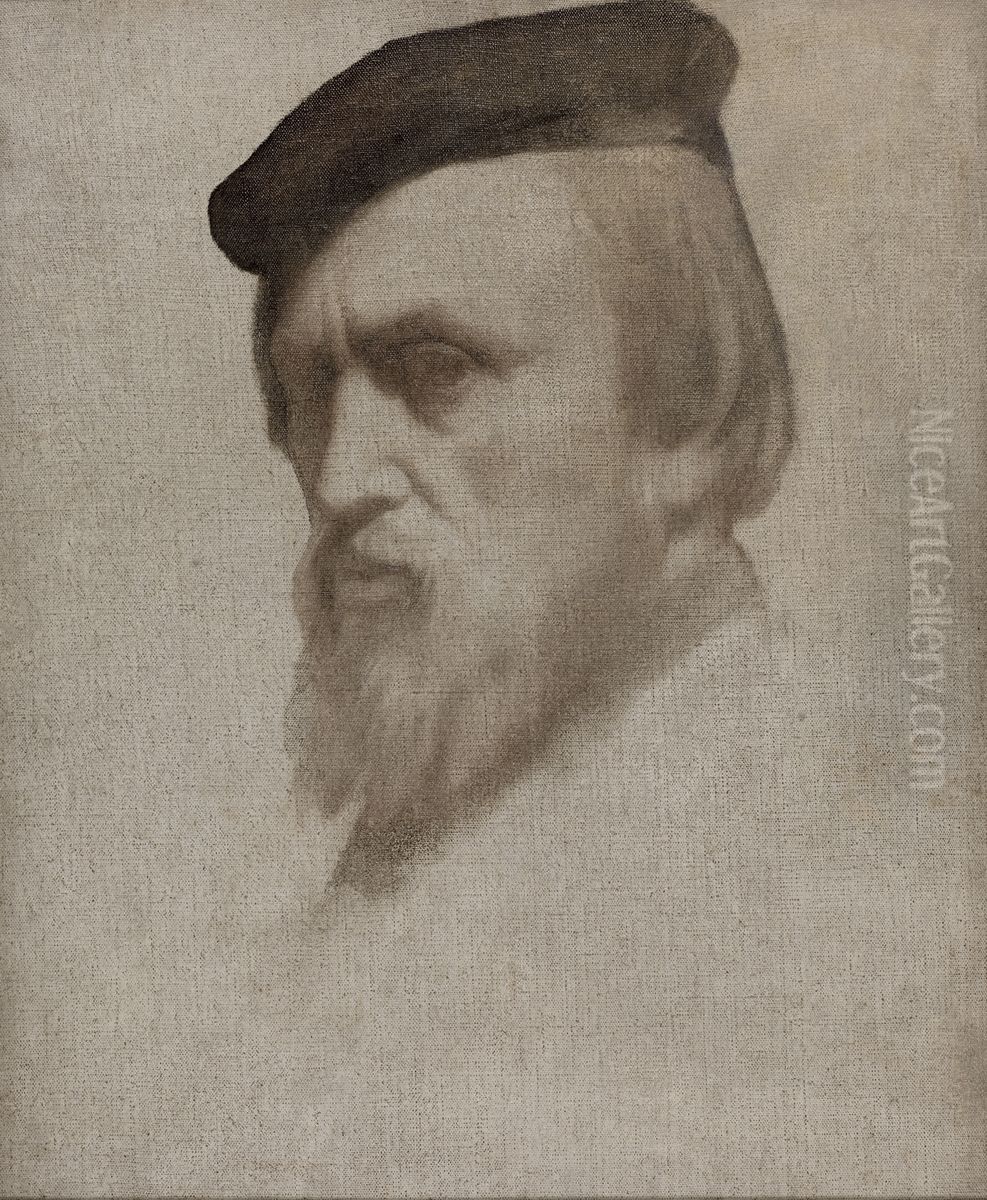 Autoportrait Oil Painting by Hippolyte Flandrin