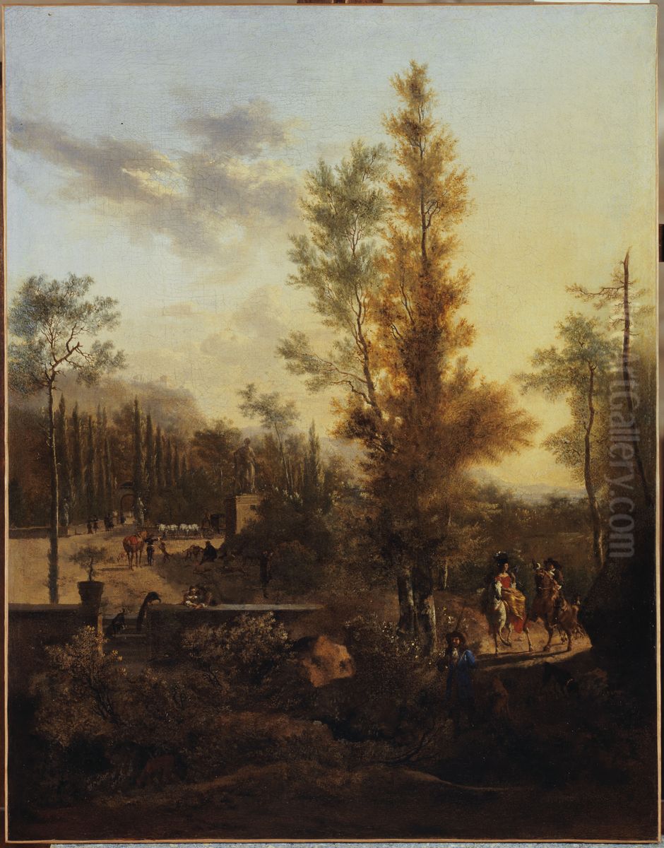 Le Depart pour la chasse Oil Painting by Frederik de Moucheron