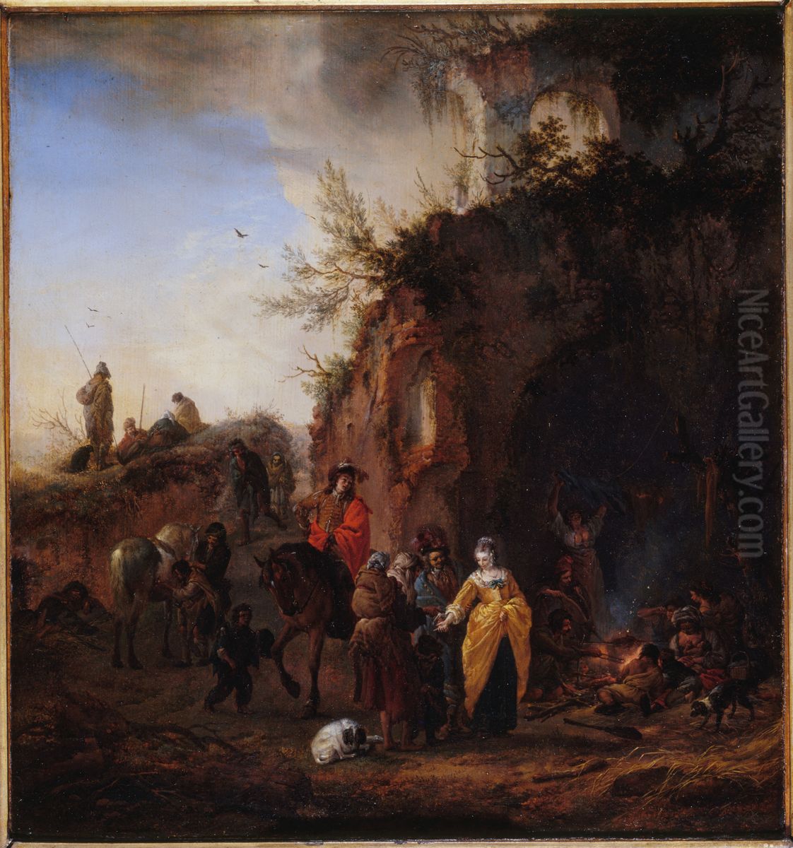 Les Bohemiens Oil Painting by Philips Wouwerman