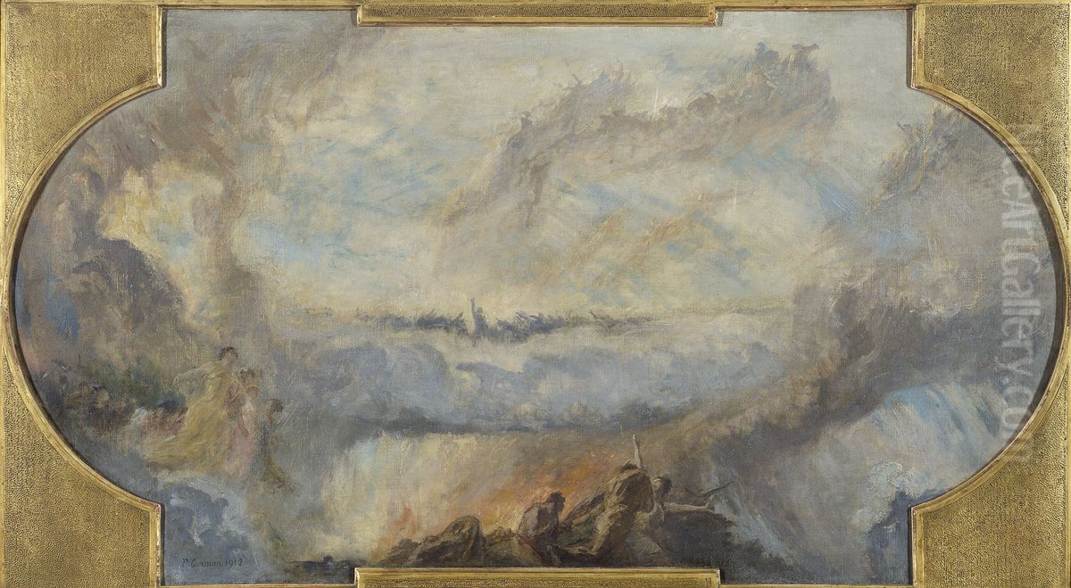 Esquisse pour la galerie nord du Petit Palais : La Revolution francaise (Plafond) Oil Painting by Fernand Cormon