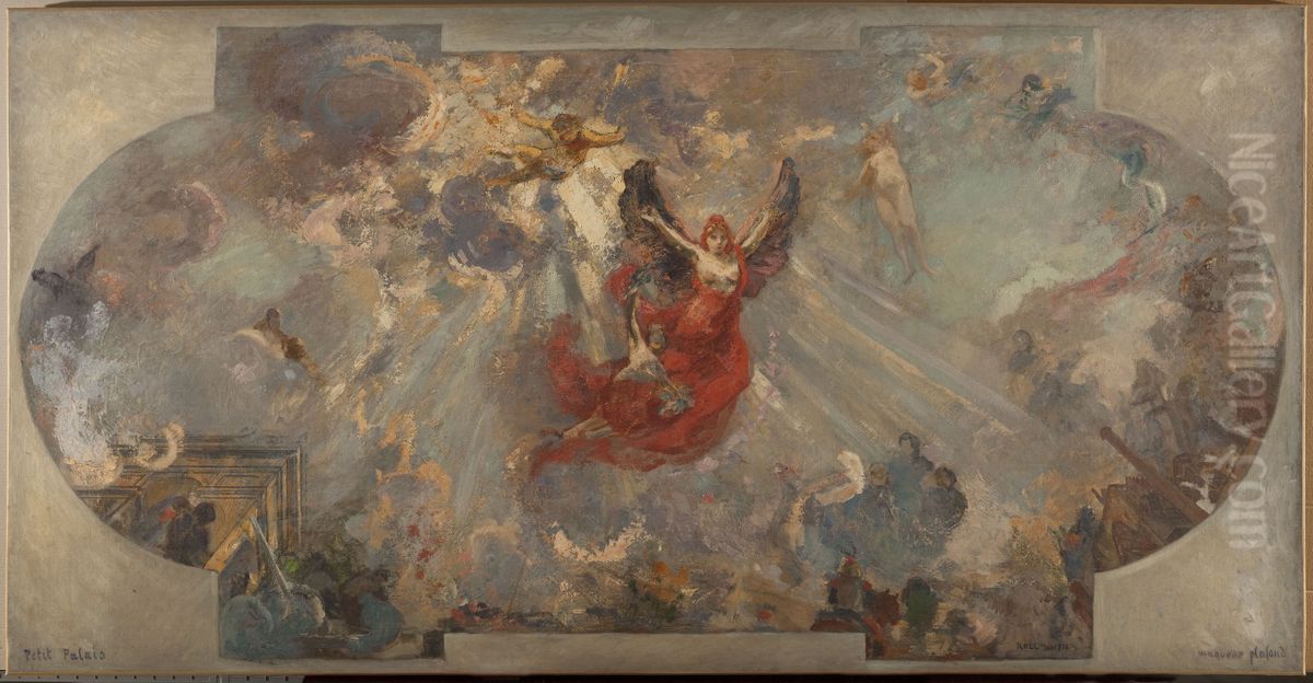 Esquisse pour la galerie Sud du Petit Palais : Apotheose (plafond central) Oil Painting by Alfred Philippe Roll