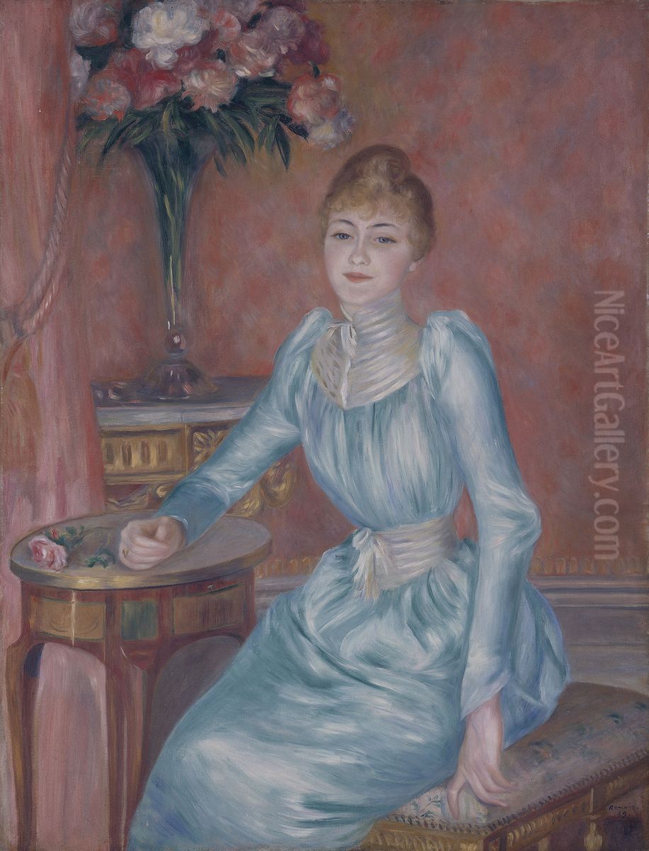 Portrait de Madame de Bonnieres Oil Painting by Pierre Auguste Renoir