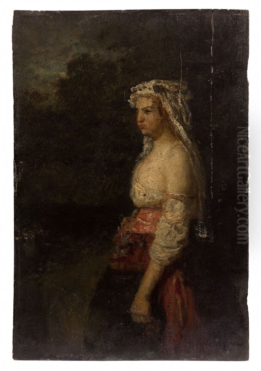 Femme du Trastevere Oil Painting by Felix Ziem