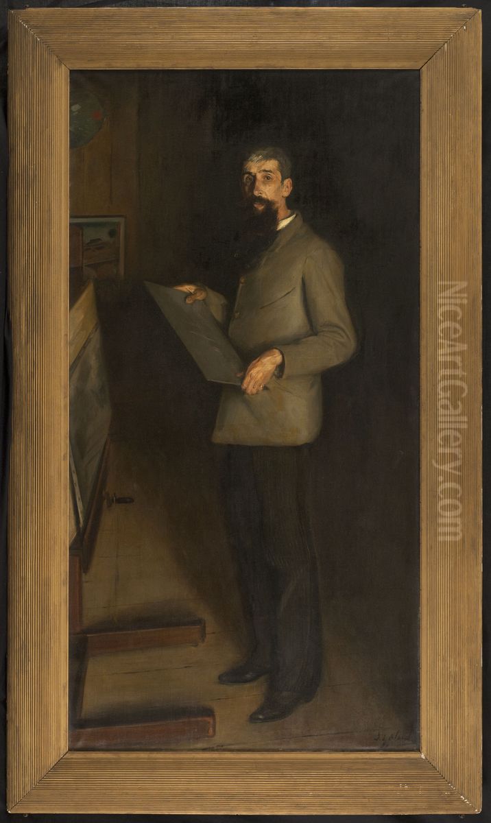 Portrait de Henri Guerard Oil Painting by Jacques-Emile Blanche