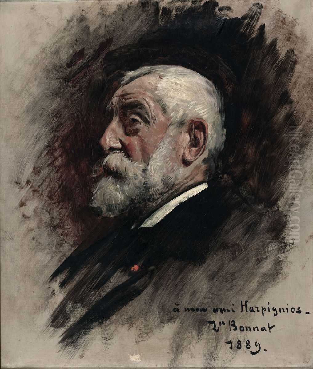 Portrait d'Henri Harpignies Oil Painting by Leon Bonnat