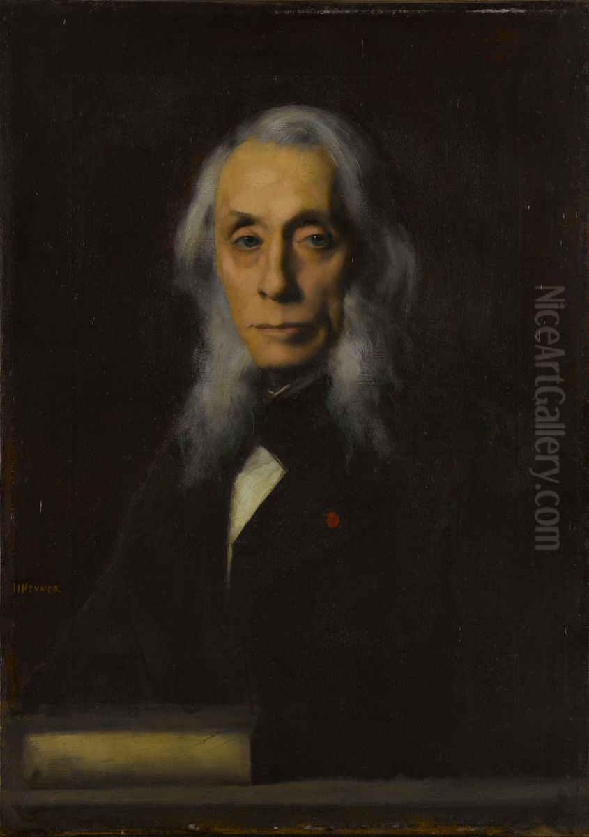 Portrait de Felix Ravaisson-Mollien Oil Painting by Jean-Jacques Henner
