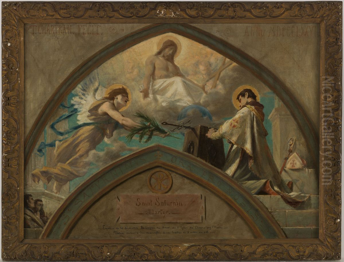 Esquisse pour l'eglise de Champigny-sur-Marne : le Martyre de saint Saturnin Oil Painting by Theobald Chartran