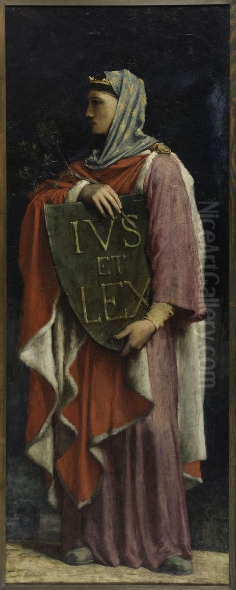 Le Droit Ecrit Oil Painting by Jules-Elie Delaunay