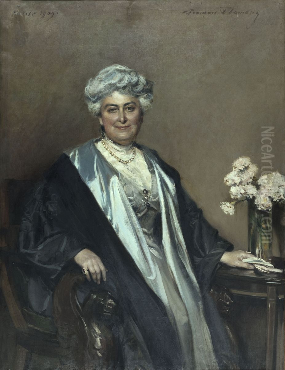 Portrait de Madame Soyer Oil Painting by Francois Flameng