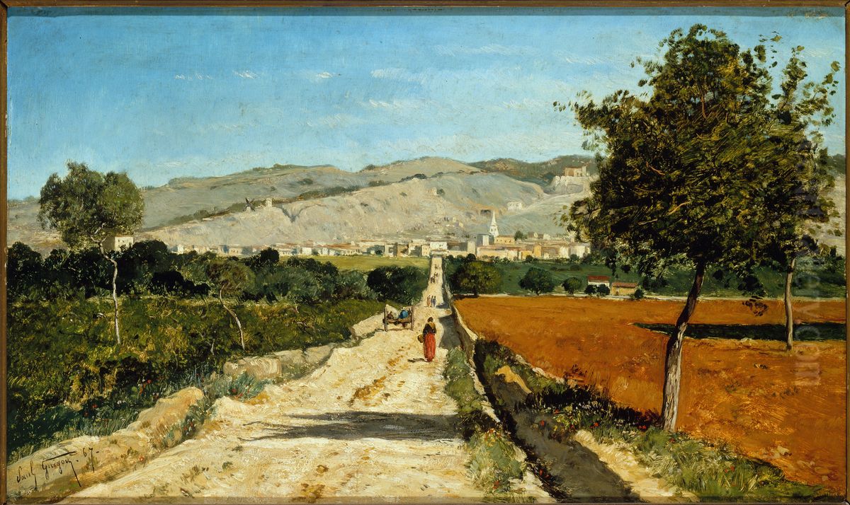 Paysage de Provence. Vue de Saint-Saturnin-les-Apt. Oil Painting by Paul Guigou