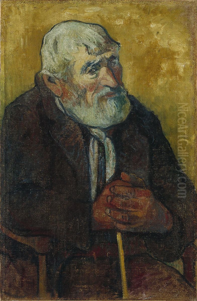 Old Man with a Stick Oil Painting by Paul Gauguin