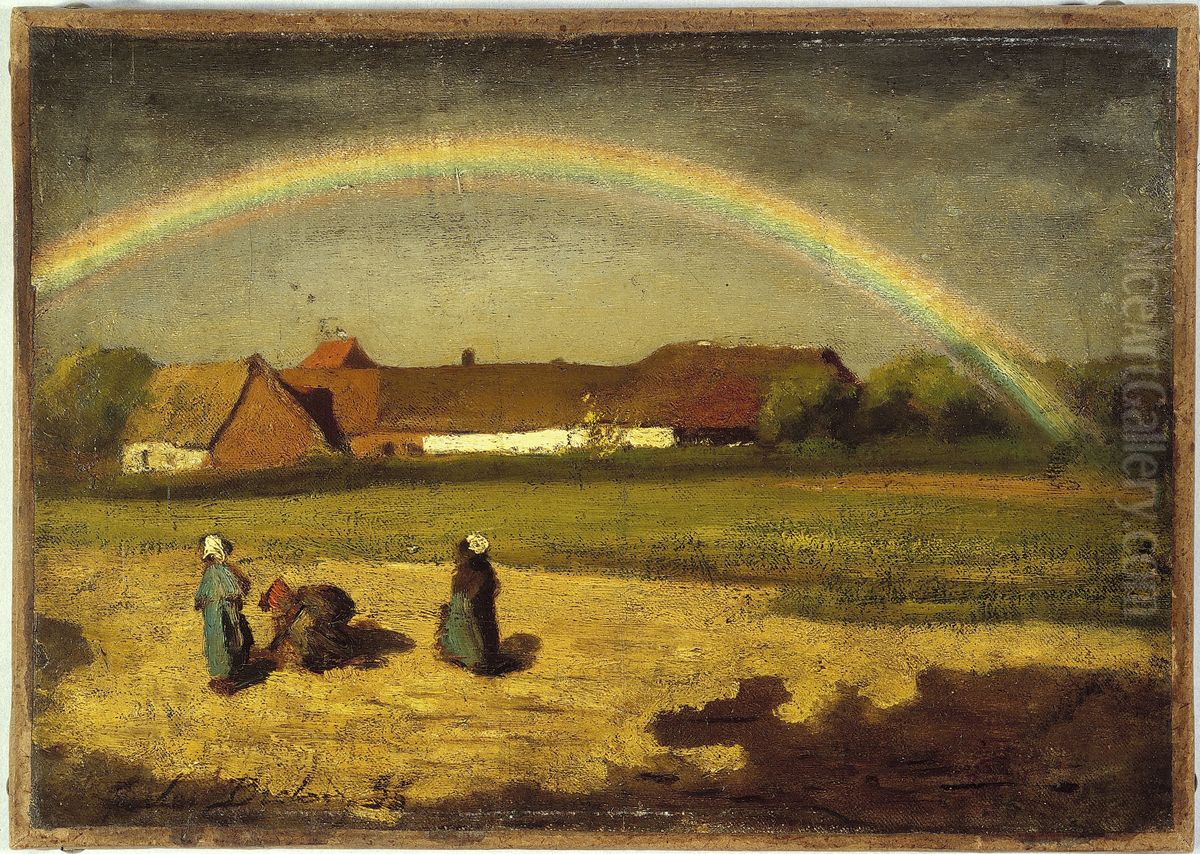 L'arc-en-ciel a Courrieres Oil Painting by Jules Breton