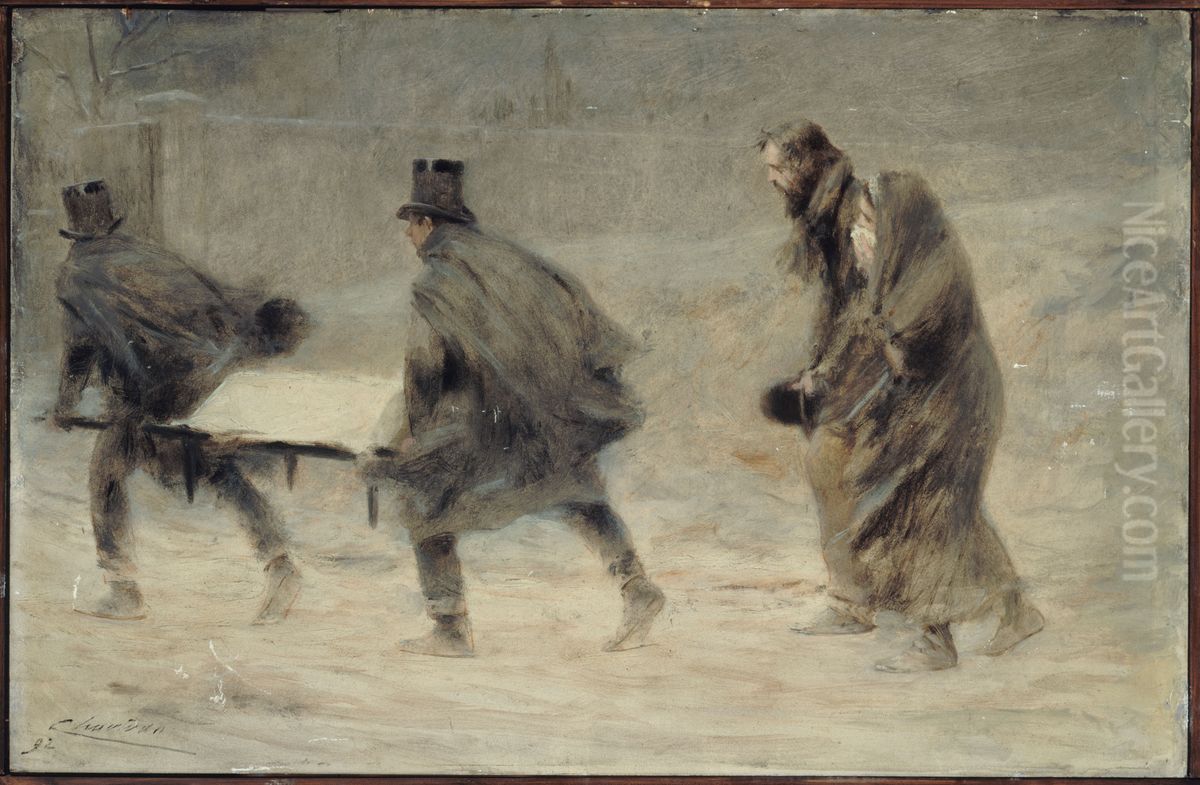 L'enterrement Oil Painting by Theobald Chartran