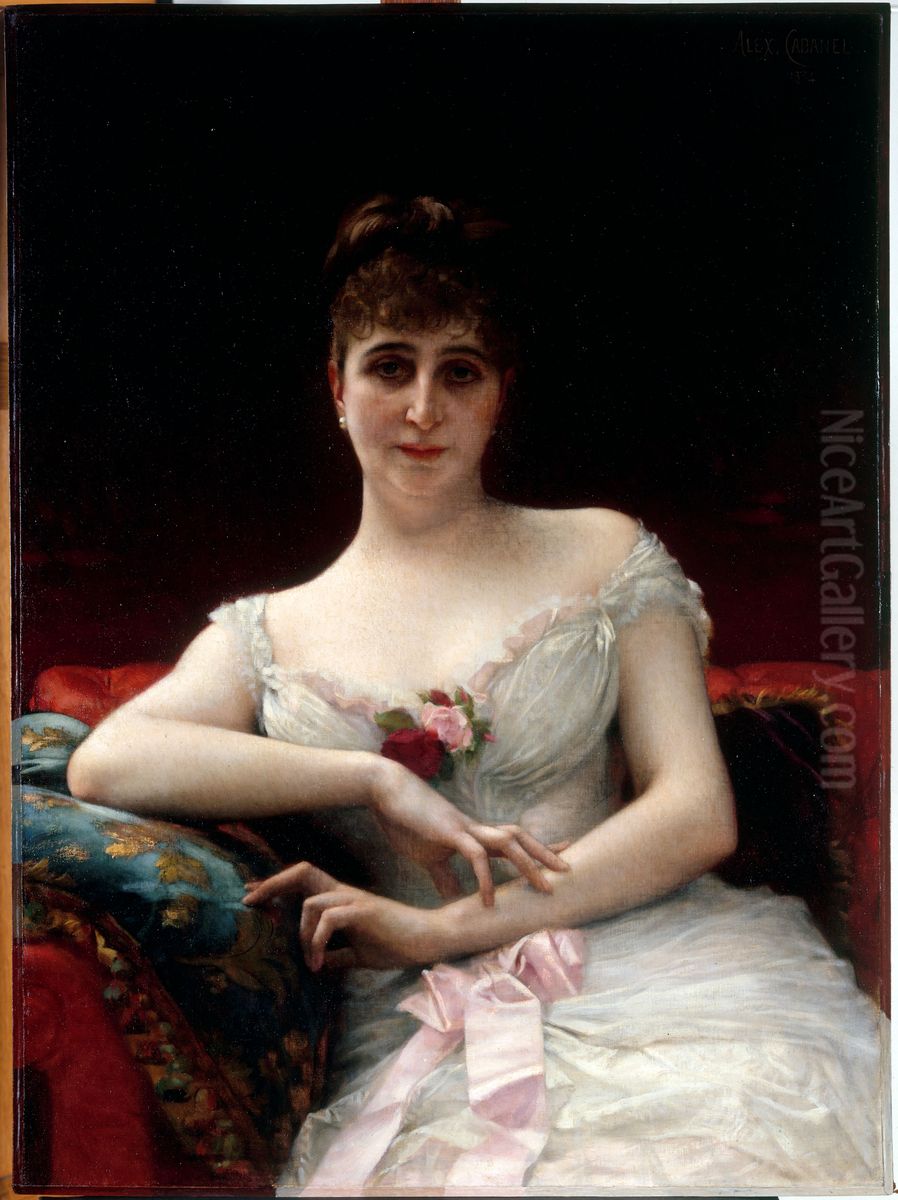 Portrait de Madame Edouard Herve Oil Painting by Alexandre Cabanel
