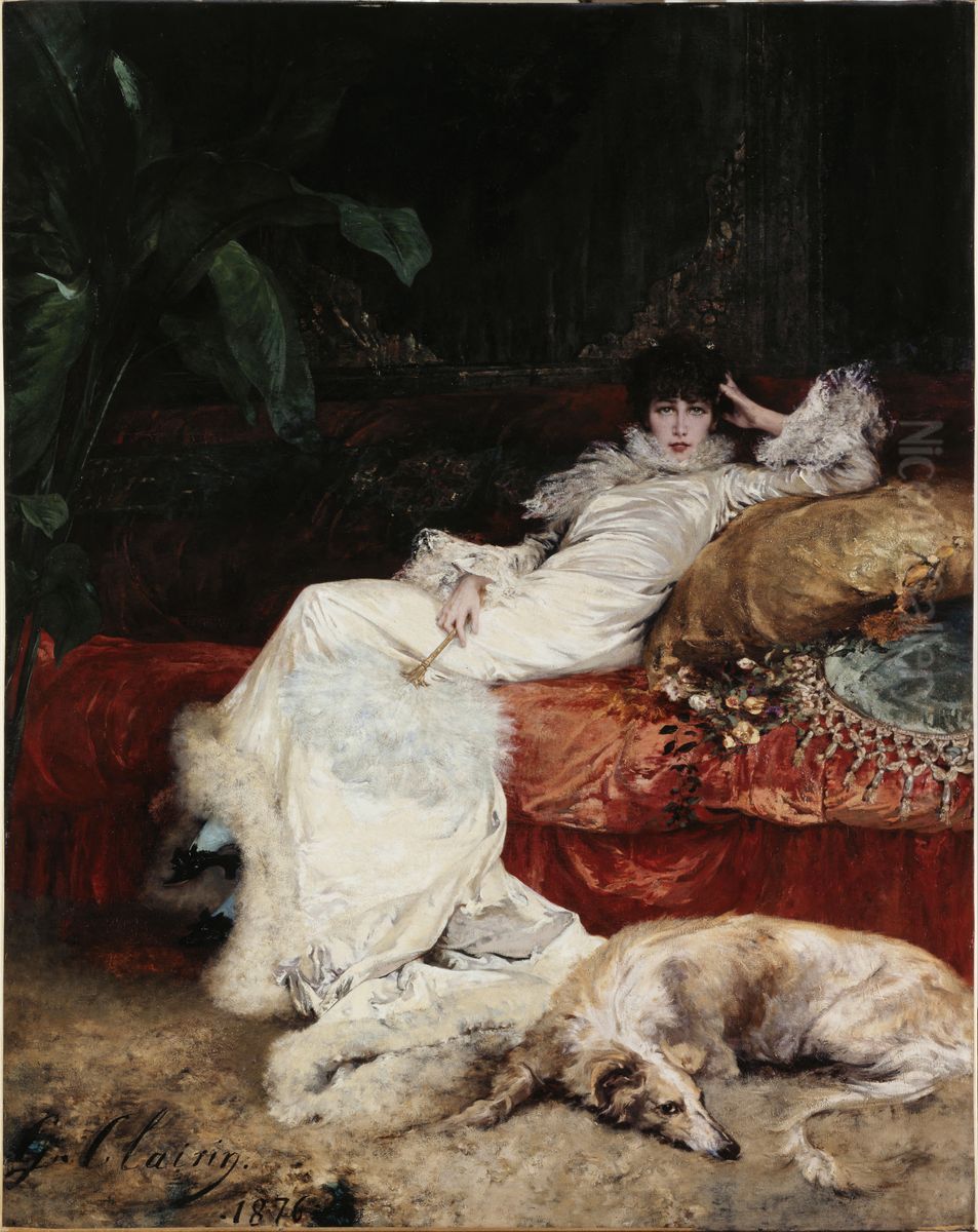 Portrait de Sarah Bernhardt Oil Painting by Georges Clairin