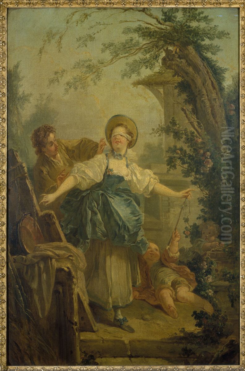 Le colin-maillard Oil Painting by Jean-Honore Fragonard