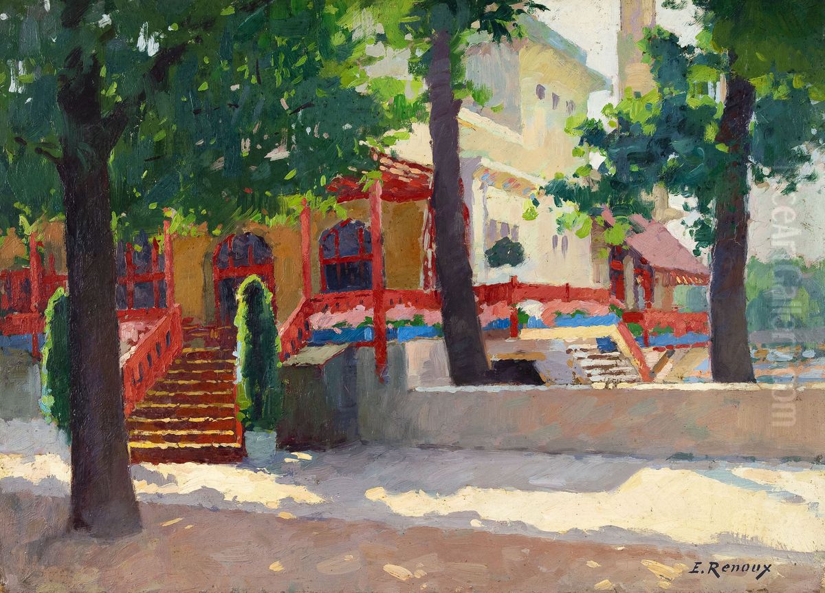 Un pavillon de l'Exposition des Arts decoratifs Oil Painting by Jules Ernest Renoux