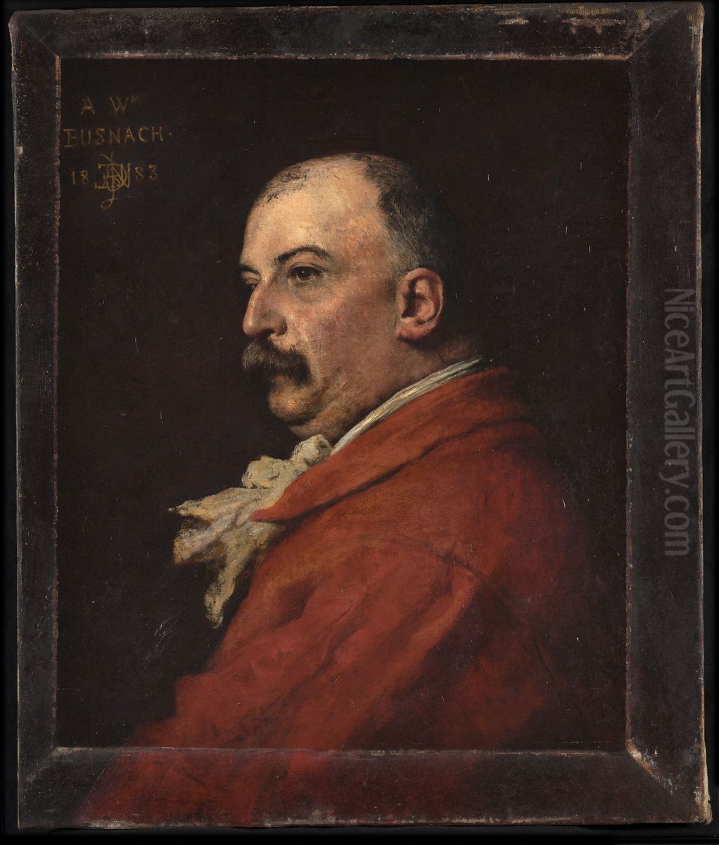 Portrait de William Busnach Oil Painting by Jules-Elie Delaunay